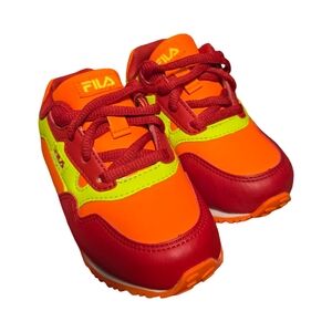 FILA Kids Orange, Red & Neon Yellow Athletic Sneakers